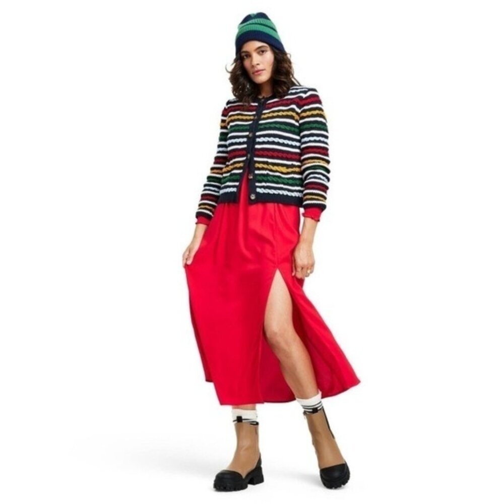 La‎ Ligne × Target Multicolor Textured Striped Cardigan Sweater – Size XL